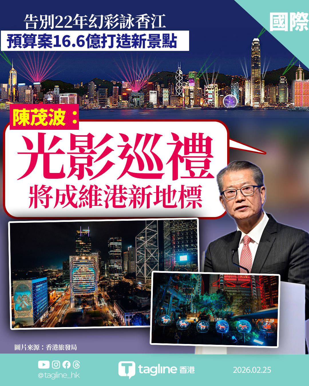 陳茂波：光影巡禮取代幻彩詠香江 有信心吸引更多旅客