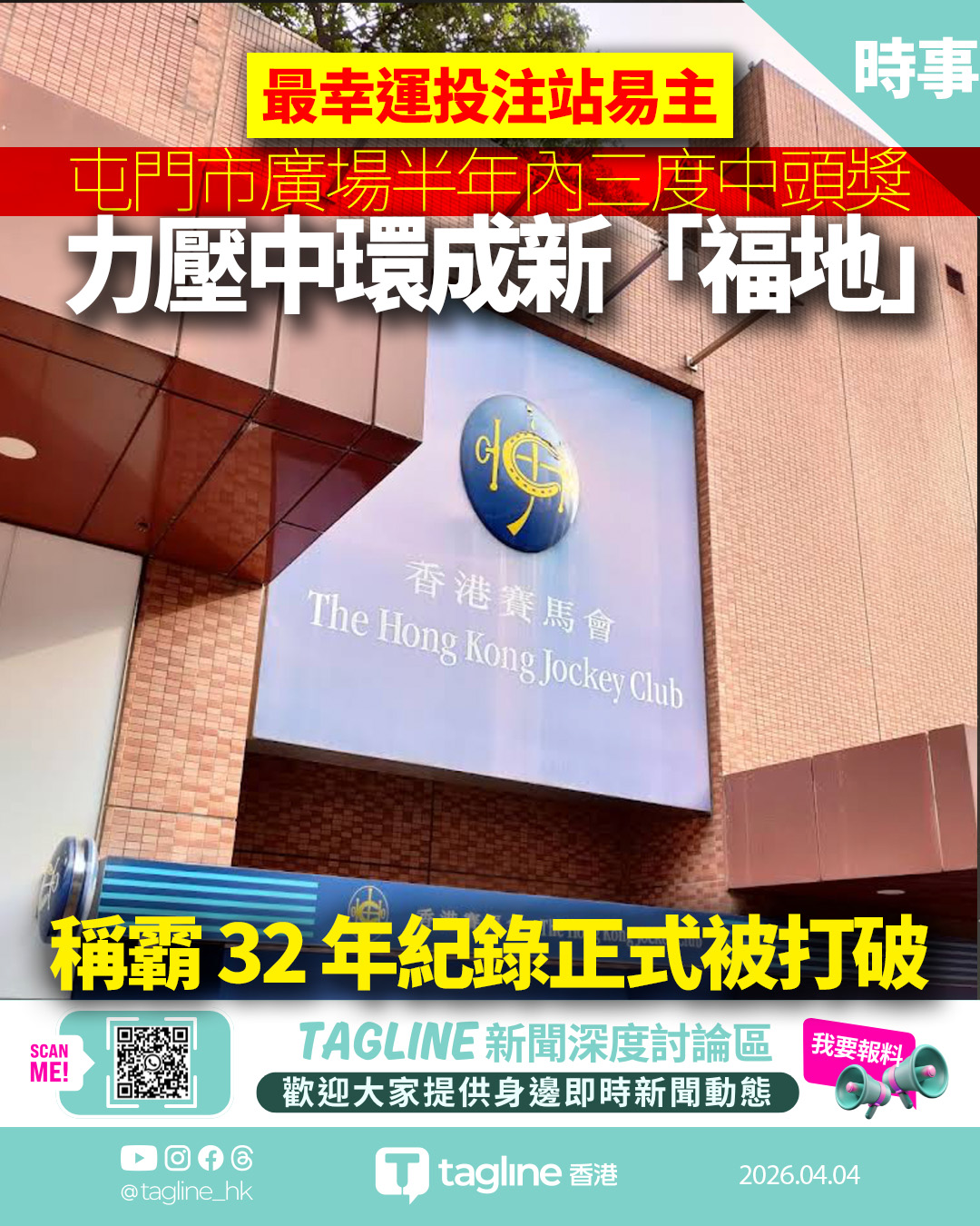 最幸運投注站易主！屯門市廣場半年內三度中頭獎　力壓中環成新「福地」